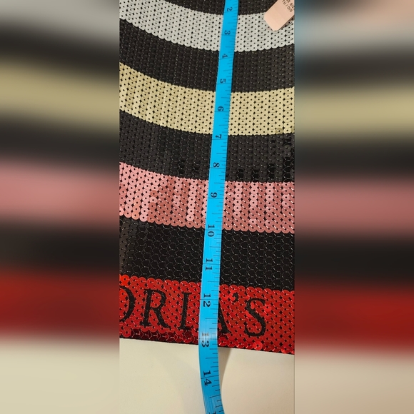 Victoria's Secret Large Tote Duffle Travel Bag Sequins Gold Pink 13" X 22" - Picture 5 of 6